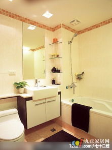 沖突美感的體現(xiàn),北京泰吉偉邦設(shè)計(jì)公司,馬豪,浴室,洗臉臺面,收納柜,用品架,造型拼貼主墻,裝修效果圖 第2張 家居圖庫 九正家居網(wǎng)